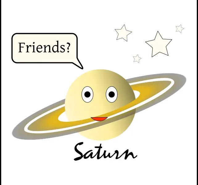 depiction for saturn friendly planets showing saturn with a smiley face