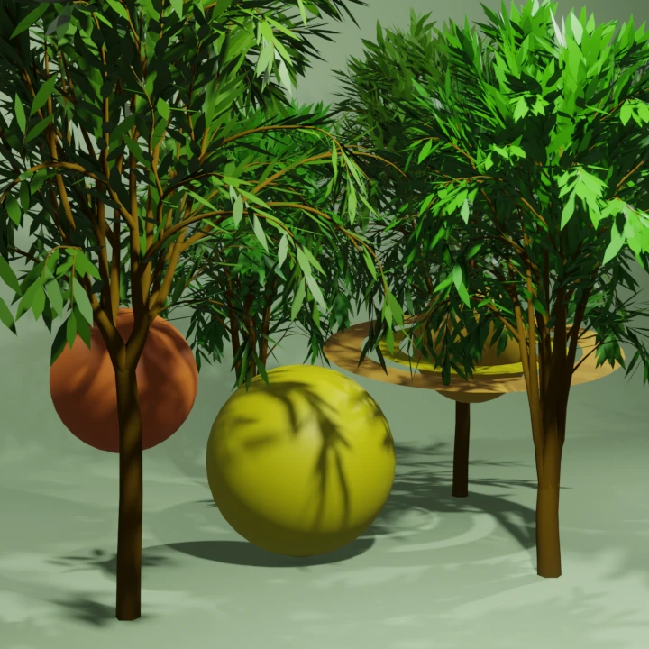 depiction of trees for nine planets