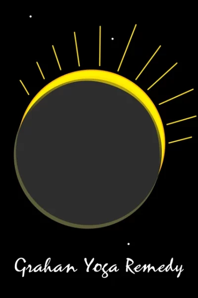 depiction of grahan yoga remedy by showing an eclipsed sun
