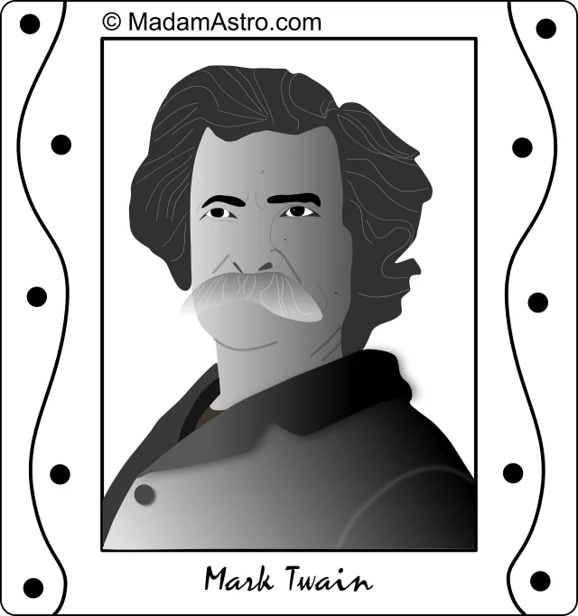 depiction of mark twain portrait