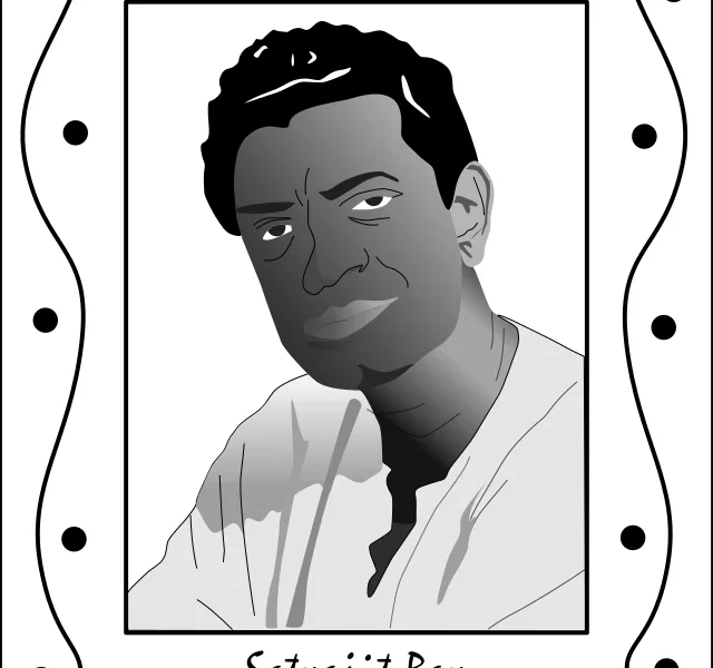 depiction of satyajit ray portrait