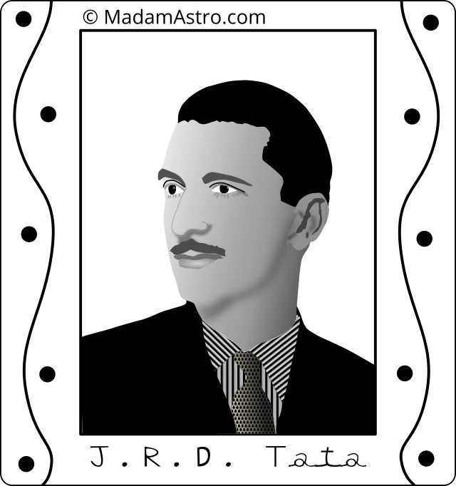 depiction of jrd tata portrait