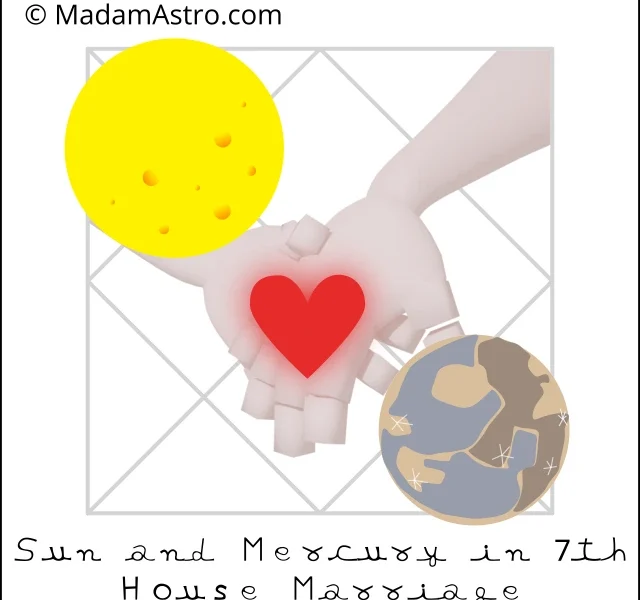 depiction of sun and mercury in 7th house marriage